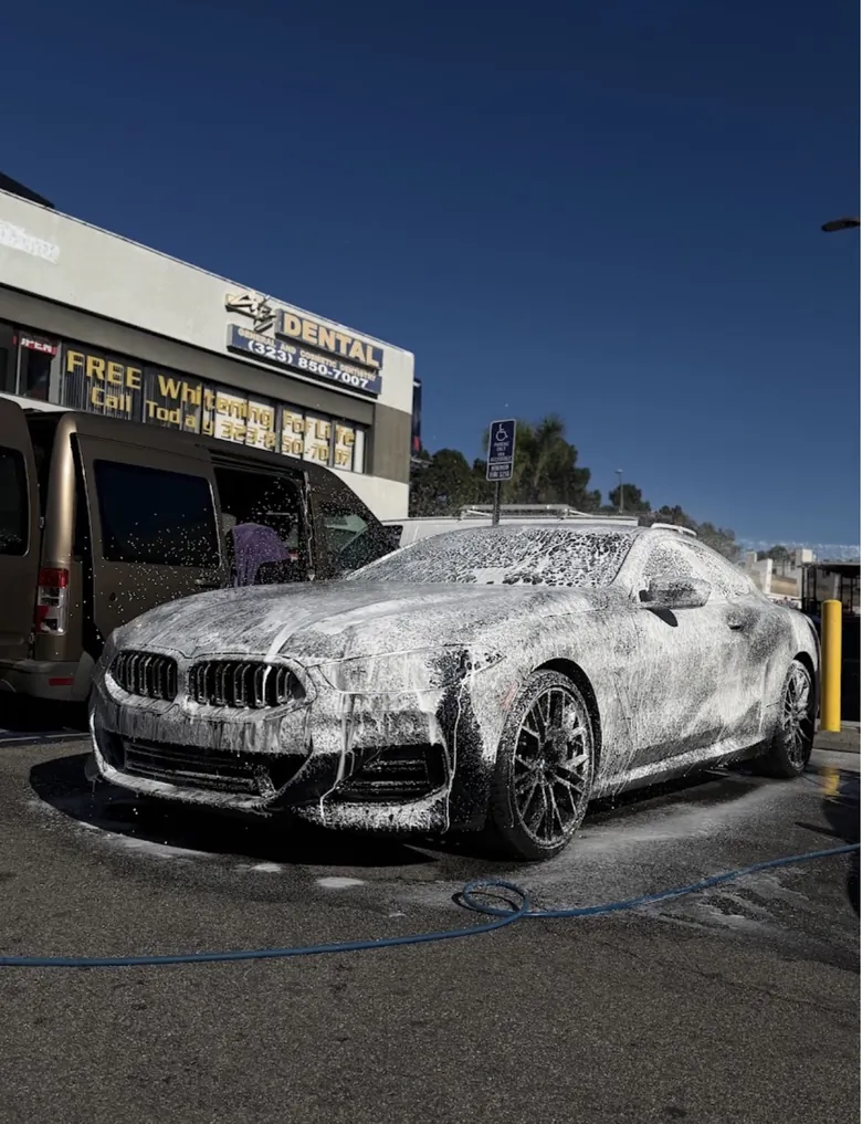 BMW 8 Series exterior foam wash